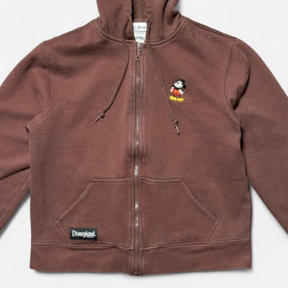 Disneyland Brown Mickey Mouse Zip Up Hoodie Kids Size L - Picture 2 of 6